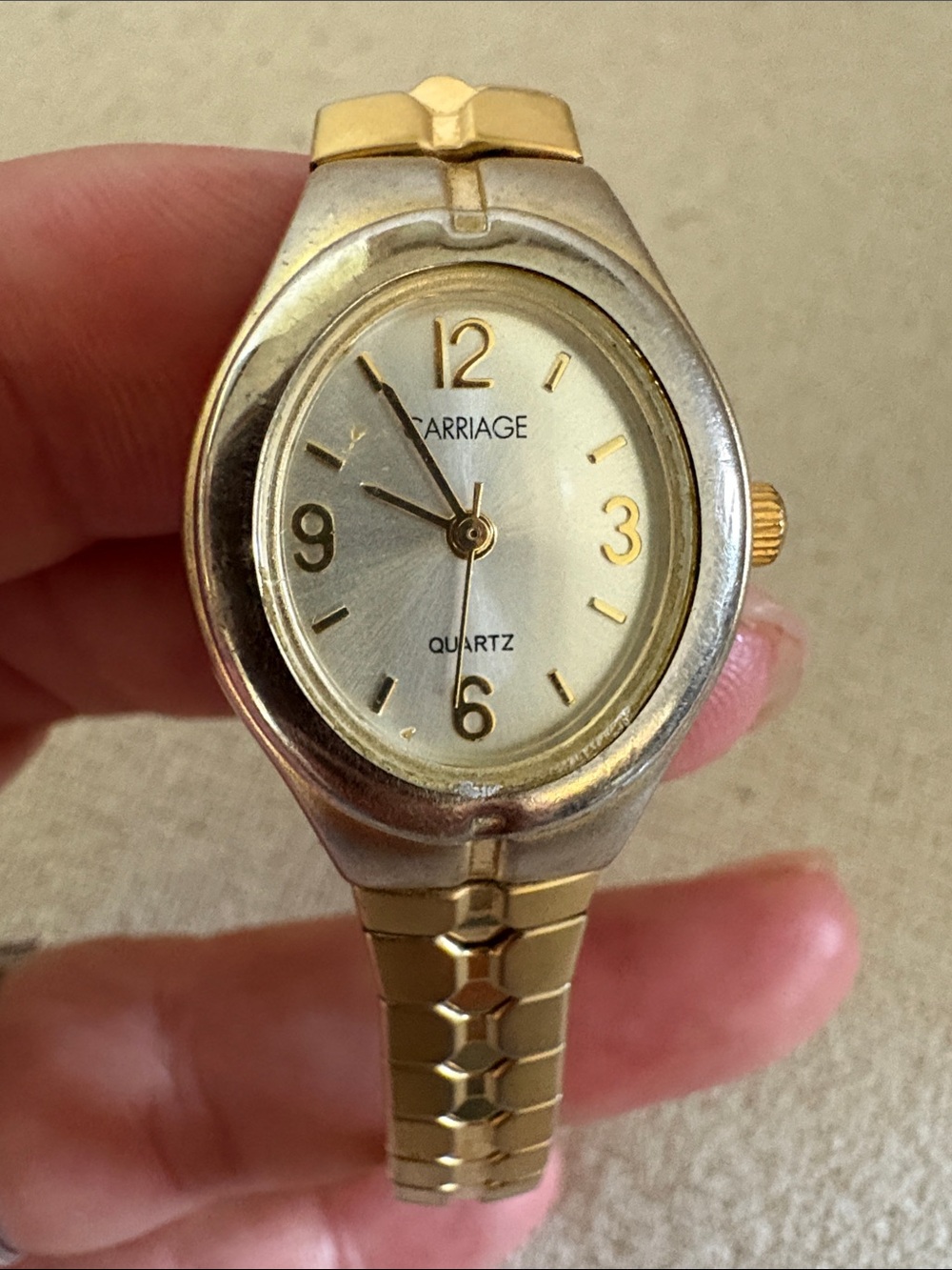 Vintage Carriage Gold Quartz Watch